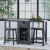 Industrial Kitchen Island w/ Two Stools