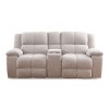 Buster Opal Taupe Reclining Loveseat w/ Console