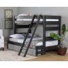 Vista Grey Twin over Full Bunk Bed w/ Ladder