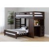 Vista Brown Twin over Full Basic Loft Bed w/ Desk