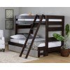 Vista Brown Twin over Full Bunk Bed w/ Ladder