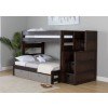 Vista Brown Twin over Full Bunk Bed w/ Staircase