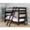 Vista Brown Twin over Twin Bunk Bed w/ Ladder