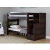 Vista Brown Twin over Twin Bunk Bed w/ Staircase