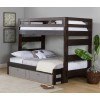 Vista Brown High Top Twin over Full Bunk Bed w/ Ladder