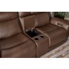 Calgary Autumn Umber Power Reclining Console Loveseat w/ Power Headrest