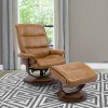 Knight Swivel Recliner and Ottoman (Butterscotch)