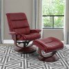Knight Swivel Recliner and Ottoman (Rouge)
