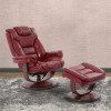 Monarch Swivel Recliner and Ottoman (Rouge)