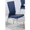Molly Motion Back Side Chair (Blue/ Chrome) (Set of 2)