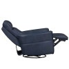Remmington Vintage Navy Power Swivel Glider Recliner w/ Power Headrest (Set of 2)