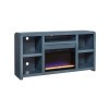 Taylor 66 Inch Fireplace Console (Malta Blue)