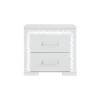 Naomi Silver Marble Platform Bed w/ LED