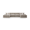Ninth Floor Burlap 4-Piece Double Chaise Sectional