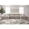 Ninth Floor Burlap 4-Piece Double Chaise Sectional
