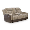 Mixed Momentum Brownstone Power Reclining Loveseat w/ Console