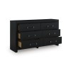 Marzoni Matte Black Upholstered Panel Youth Bedroom Set