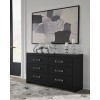 Marzoni Matte Black Upholstered Panel Youth Bedroom Set