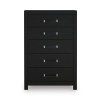 Marzoni Matte Black Upholstered Panel Youth Bedroom Set