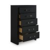 Marzoni Matte Black Upholstered Panel Youth Bedroom Set
