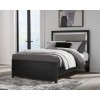 Marzoni Matte Black Upholstered Panel Youth Bed