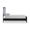 Marzoni Matte Black Upholstered Panel Youth Bed