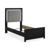 Marzoni Matte Black Upholstered Panel Youth Bed
