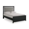 Marzoni Matte Black Upholstered Panel Youth Bed