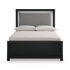 Marzoni Matte Black Upholstered Panel Youth Bed
