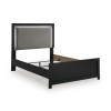 Marzoni Matte Black Upholstered Panel Youth Bed