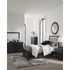 Marzoni Matte Black Upholstered Panel Youth Bedroom Set