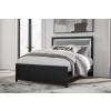Marzoni Matte Black Upholstered Panel Bed