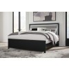 Marzoni Matte Black Upholstered Panel Bed