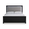 Marzoni Matte Black Upholstered Panel Bed