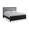 Marzoni Matte Black Upholstered Panel Bed