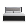 Marzoni Matte Black Upholstered Panel Bed