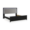Marzoni Matte Black Upholstered Panel Bed