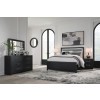 Marzoni Matte Black Upholstered Panel Bedroom Set