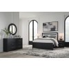 Marzoni Matte Black Upholstered Panel Bedroom Set