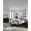 Marzoni Matte Black Upholstered Panel Bedroom Set