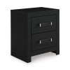 Marzoni Matte Black Upholstered Panel Bed