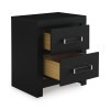 Marzoni Matte Black Upholstered Panel Bed