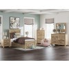Allihauser Tan Youth Bedroom Set w/ 1 Side Storage Bed and Storage Footboard