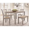 Loyander Dining Table and 4 Chairs and Bench (Set of 6)