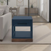 Nora Blue Denim and Whiskey End Table