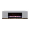 Nora Jasmin White and Barnwood 78-inch Fireplace Console