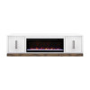 Nora Jasmine White with Barnwood 94-inch Fireplace Console