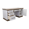 Nora Jasmine White with Barnwood Executive Desk
