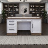 Nora Jasmine White with Barnwood Executive Desk