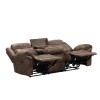 Agata Brown Reclining Sofa w/ Drop-Down Table
